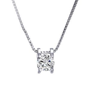 Swarovski Crystal 4 Ct Solitaire Necklace Rhodium